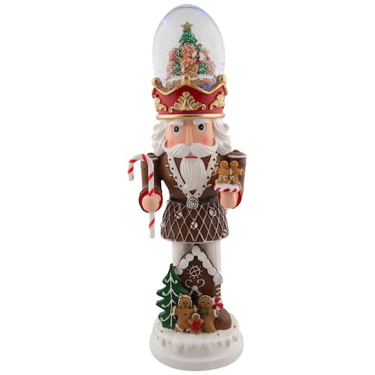 NorthLight 17.5" LED Lighted Gingerbread Nutcracker Musical Christmas Snow Globe | Michaels®